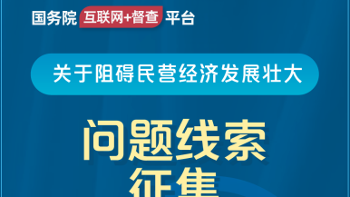 大屌捅破反差婊骚穴欧美原创国务院“互联网+督查”平台公开征集阻碍民营经济发展壮大问题线索